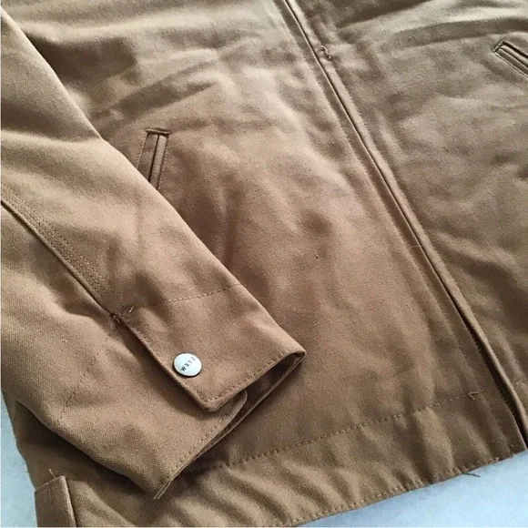Men’s canvas lined work jacket with corduroy collar size Large NWT